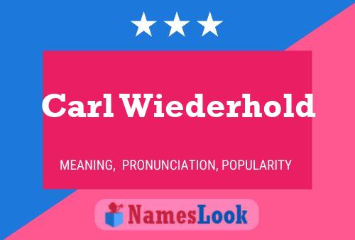 Постер имени Carl Wiederhold