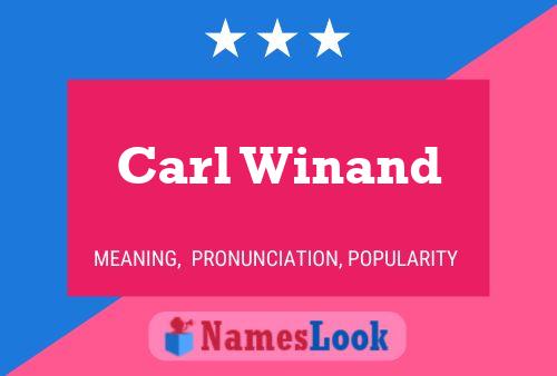 Постер имени Carl Winand