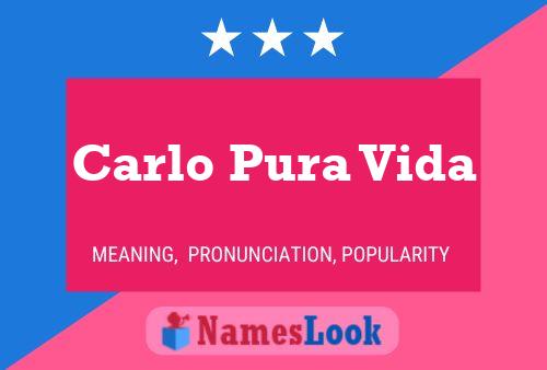 Постер имени Carlo Pura Vida