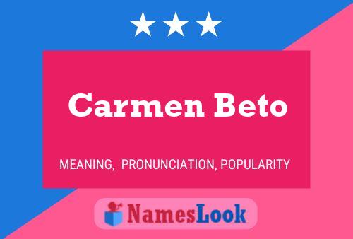 Постер имени Carmen Beto