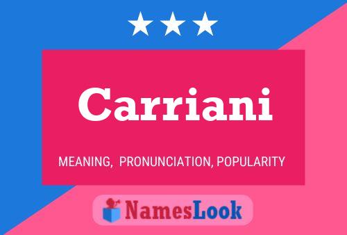 Постер имени Carriani