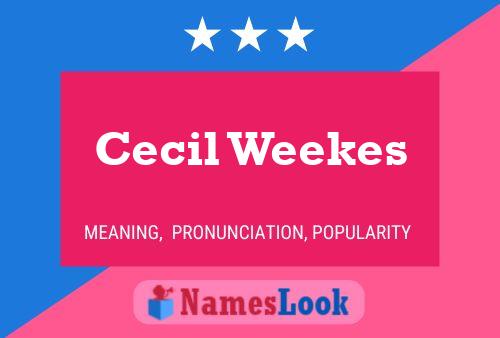 Постер имени Cecil Weekes