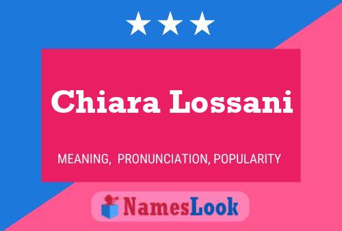 Постер имени Chiara Lossani