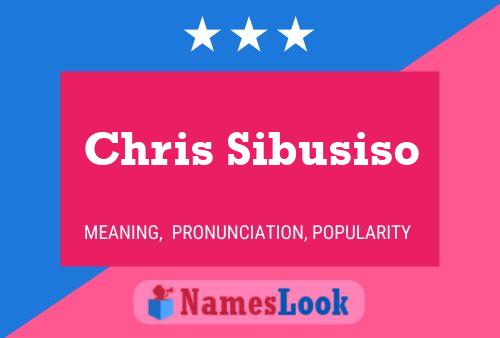 Постер имени Chris Sibusiso