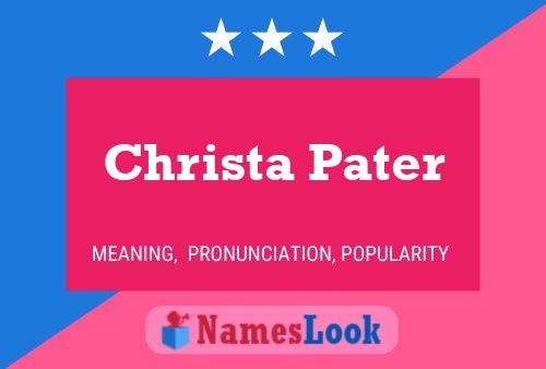 Постер имени Christa Pater