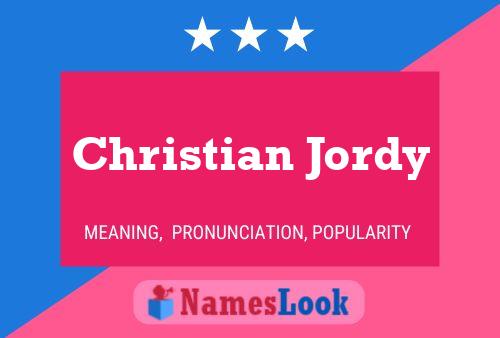 Постер имени Christian Jordy