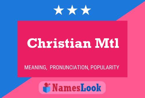 Постер имени Christian Mtl