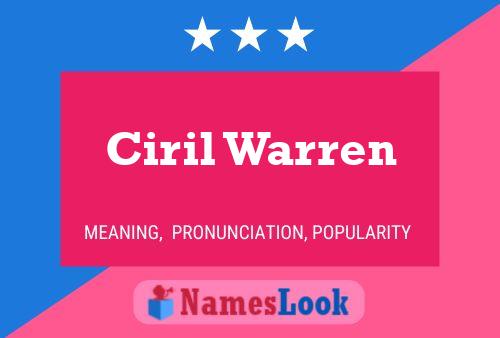 Постер имени Ciril Warren