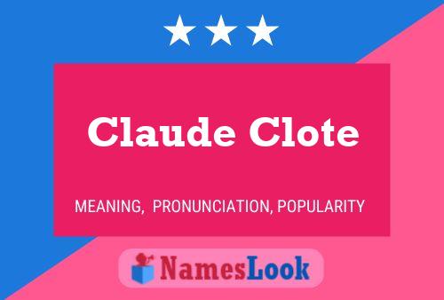 Постер имени Claude Clote