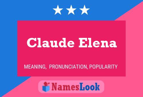 Постер имени Claude Elena