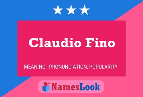 Постер имени Claudio Fino