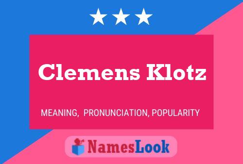 Постер имени Clemens Klotz