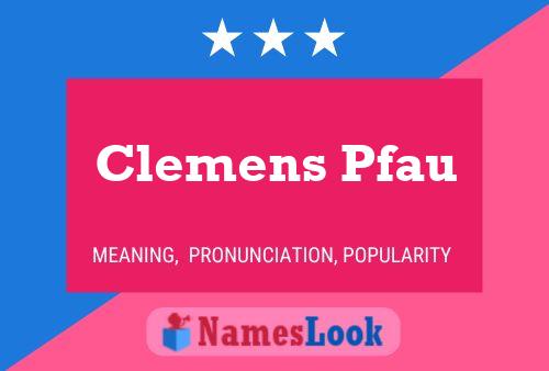 Постер имени Clemens Pfau