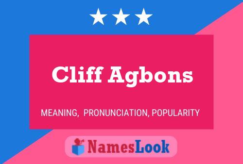 Постер имени Cliff Agbons