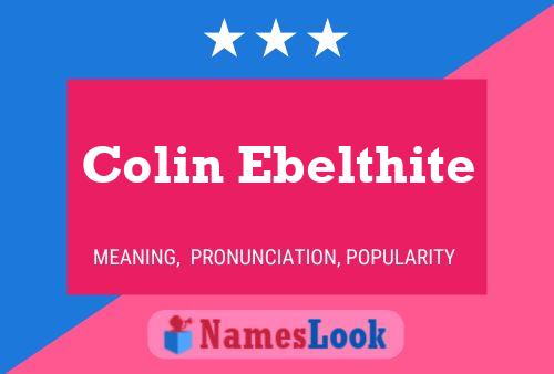 Постер имени Colin Ebelthite