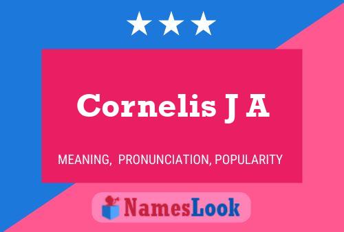 Постер имени Cornelis J A