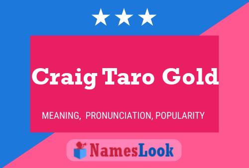 Постер имени Craig Taro Gold