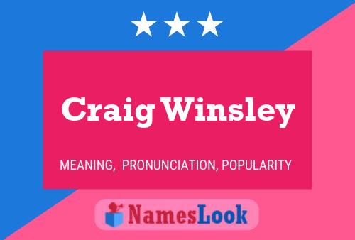 Постер имени Craig Winsley