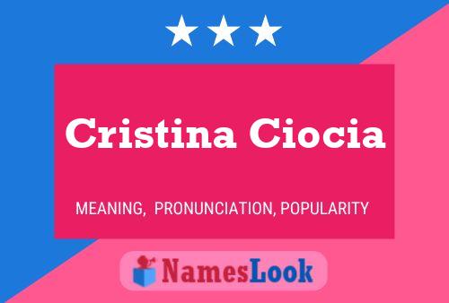 Постер имени Cristina Ciocia