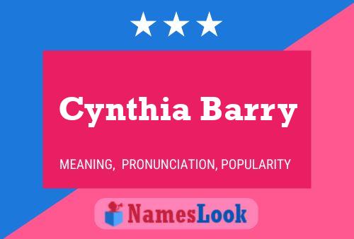 Постер имени Cynthia Barry