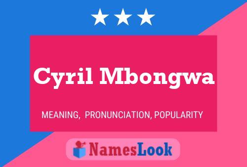 Постер имени Cyril Mbongwa