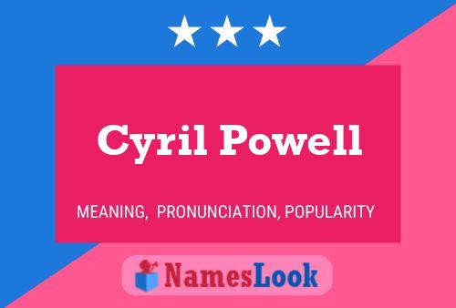 Постер имени Cyril Powell