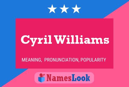 Постер имени Cyril Williams