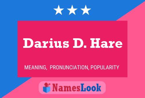 Постер имени Darius D. Hare