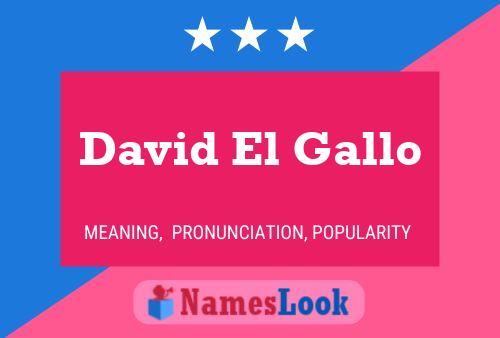 Постер имени David El Gallo