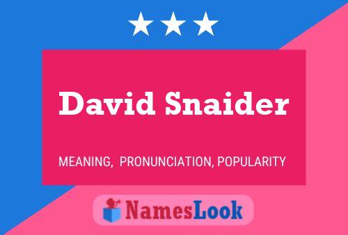 Постер имени David Snaider