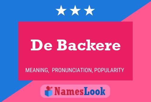 Постер имени De Backere