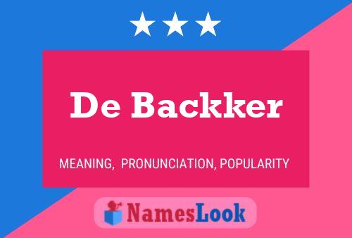 Постер имени De Backker