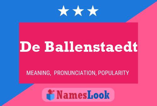 Постер имени De Ballenstaedt