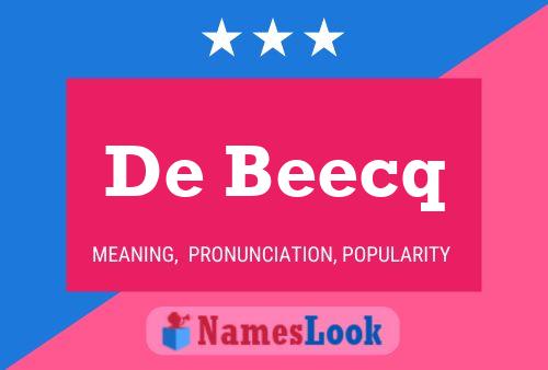 Постер имени De Beecq