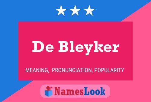 Постер имени De Bleyker