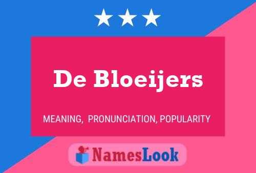 Постер имени De Bloeijers