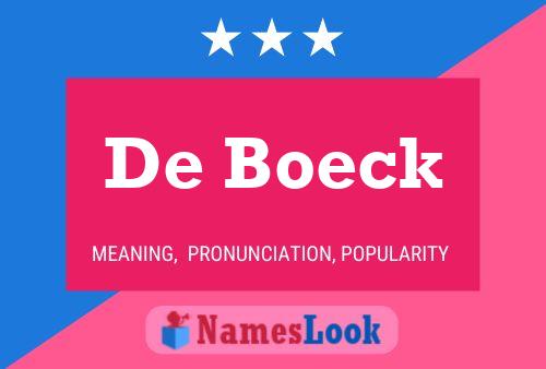 Постер имени De Boeck