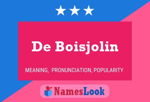 Постер имени De Boisjolin