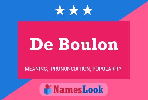 Постер имени De Boulon