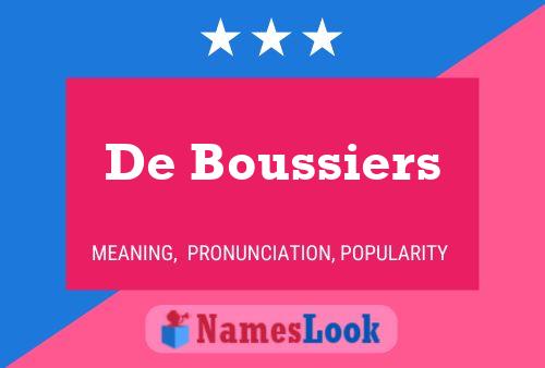 Постер имени De Boussiers