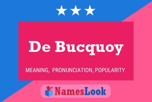 Постер имени De Bucquoy