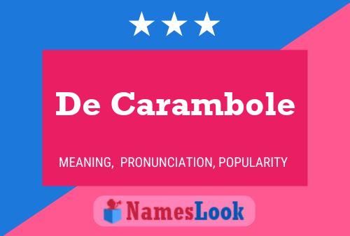 Постер имени De Carambole