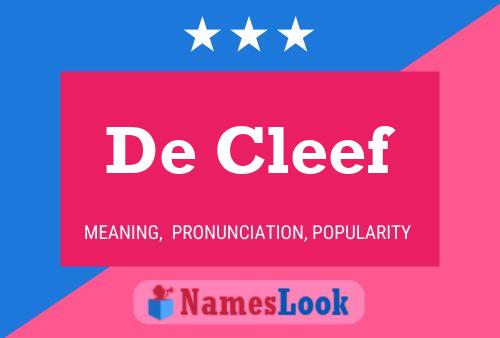 Постер имени De Cleef