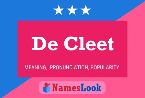 Постер имени De Cleet