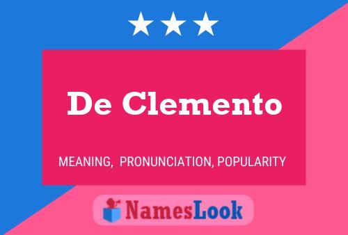 Постер имени De Clemento