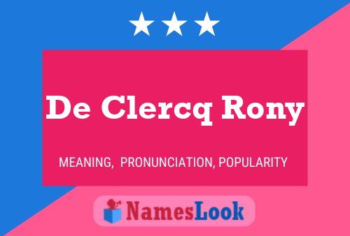 Постер имени De Clercq Rony