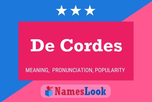 Постер имени De Cordes