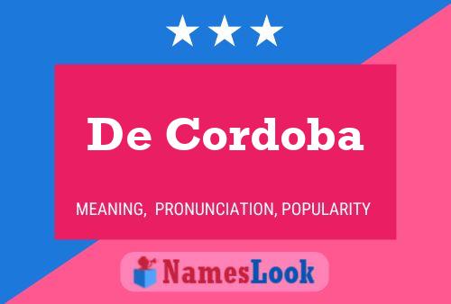 Постер имени De Cordoba