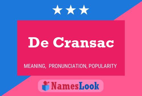 Постер имени De Cransac