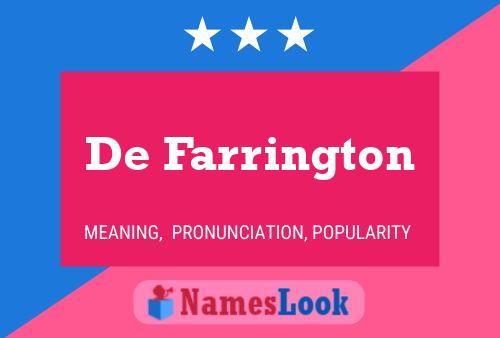 Постер имени De Farrington